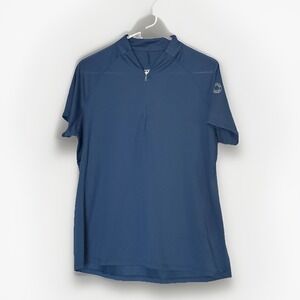 Dover Saddlery Equestrian Shirt Womens XL Blue Short Sleeve Riding Top‎